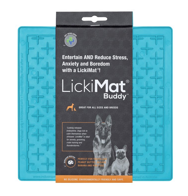 Zdjęcie LickiMat LickiMat Buddy mata krzyżyk miękki dla psów i kotów turkusowa 20 x 20 cm