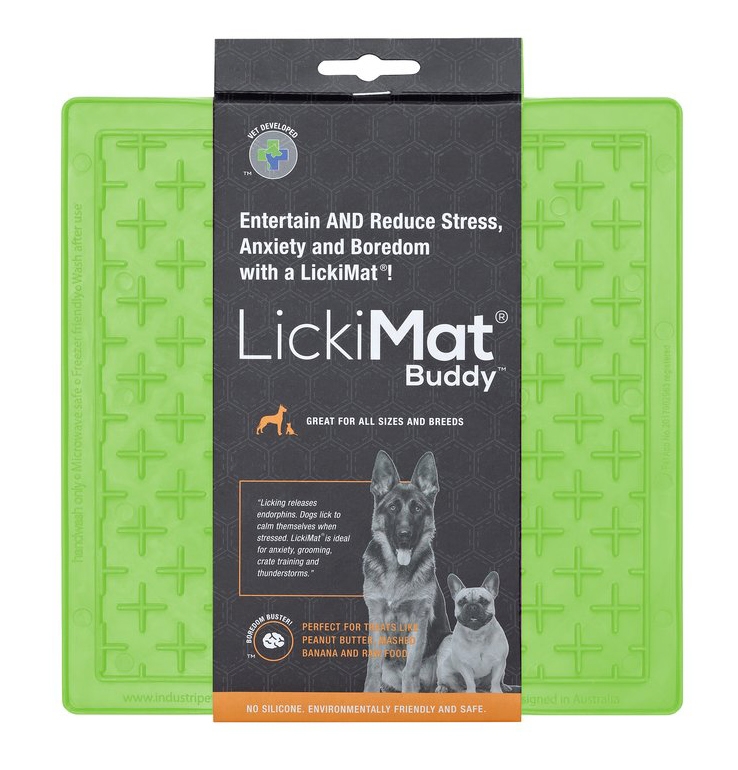 Zdjęcie LickiMat LickiMat Buddy mata krzyżyk miękki dla psów i kotów zielona 20 x 20 cm