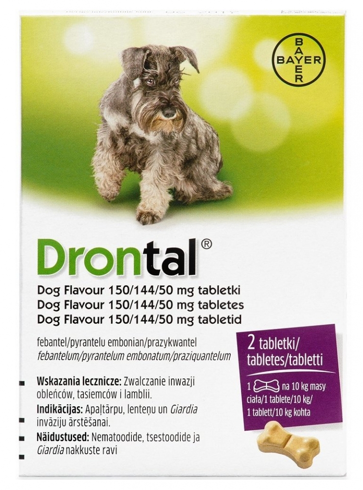 Zdjęcie Bayer Drontal odrobacznik dla psów do 10kg wagi   2 tabletki