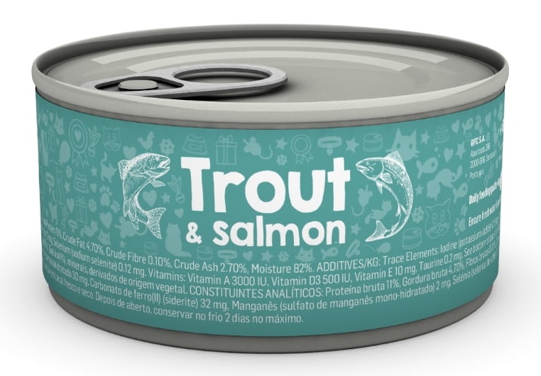 Zdjęcie Naturea Puszka dla kota Trout and Salmon kawałki w sosie pstrąg z łososiem 85g