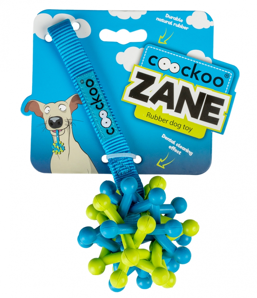 Zdjęcie Coockoo Zane zabawka z liną na przysmaki dla psa niebieska / limonkowa 19x7,5x7,5cm