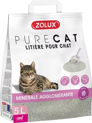 Zdjęcie Zolux Pure Cat żwirek zbrylający antybakteryjny dla kotów drobny 5l