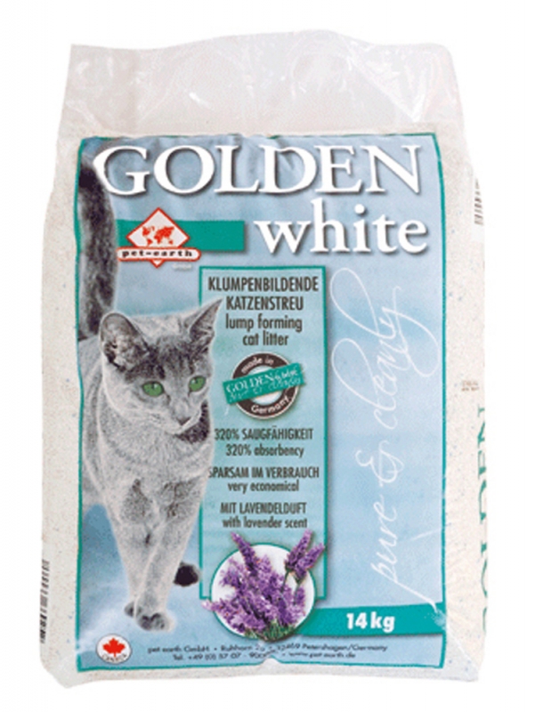 Zdjęcie Golden Grey White samozbrylający żwirek dla kota  lawendowy 7kg
