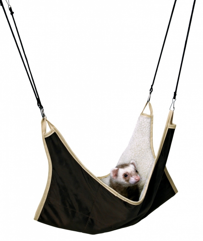 Zdjęcie Trixie Nylonowy hamak z futerkiem ekstra duży  dla fretek i szczurów 45 x 45 cm