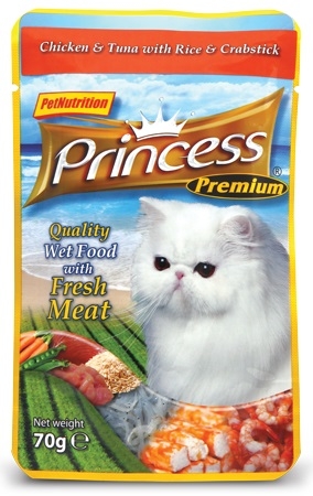 Zdjęcie Princess Premium Cat saszetka  kurczak, tuńczyk i kraby 70g