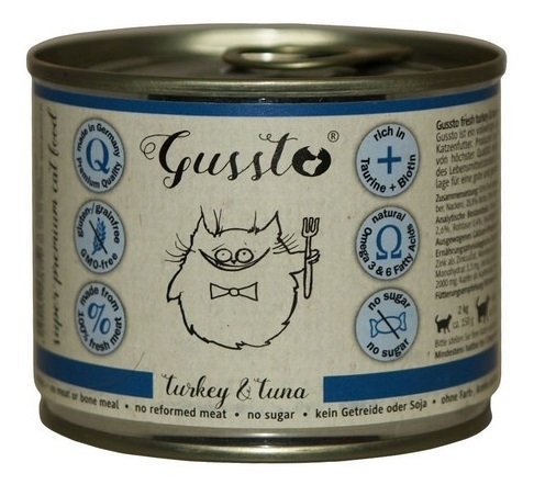 Zdjęcie Gussto Puszka dla kota Fresh Turkey & Tuna świeży indyk z tuńczykiem 200g