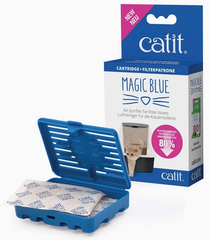 Zdjęcie catit Magic Blue pojemnik z wkładem filtrującym  oczyszczacz powietrza do kociej kuwety na 1 miesiąc