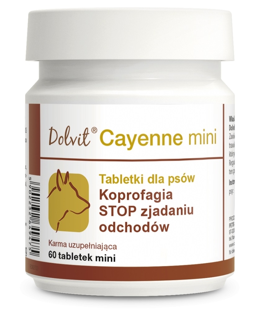 Zdjęcie Dolfos Dolvit Cayenne Mini tabletki dla psów  zniechęcające do zjadania odchodów 60 tabl. 