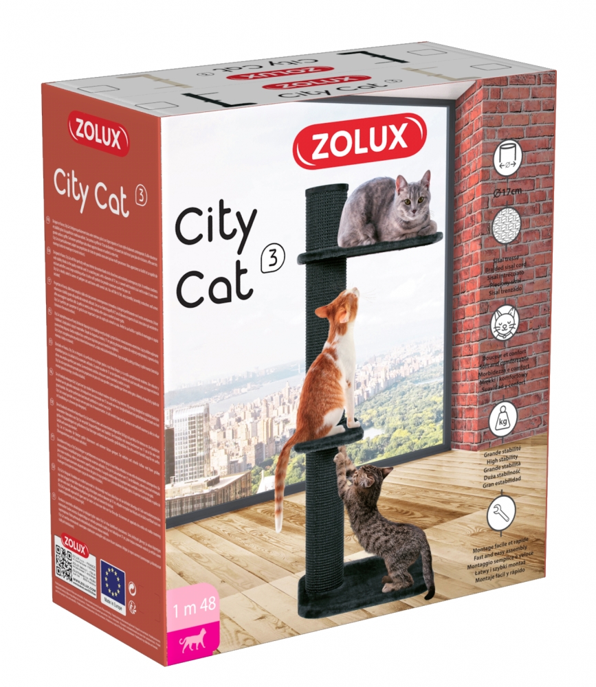 Zdjęcie Zolux Drapak City Cat 3  grafitowy 59 x 61 x 148 cm