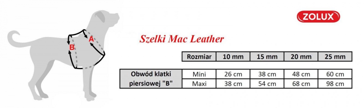 Zdjęcie Zolux Szelki skórzane Mac Leather szer. 20 mm   48-68 cm