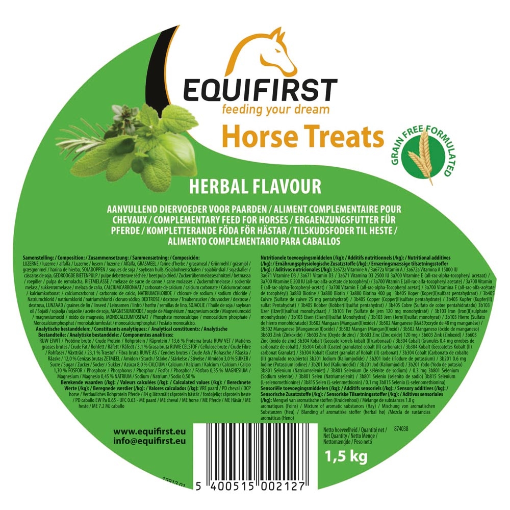 Zdjęcie Equifirst Horse Treats przysmaki dla koni  Herbal Flavour ziołowe 1,5kg