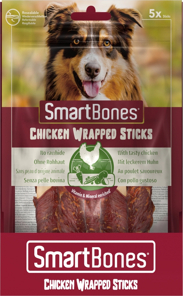 Zdjęcie Smart Bones Chicken Wrap Sticks pałeczki do żucia dla psów Medium (dla średnich ras) 5 szt.