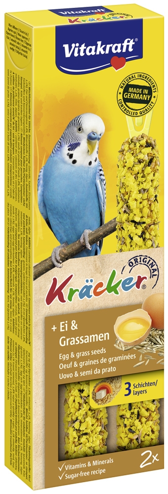Zdjęcie Vitakraft Kracker Kolby dla papużki falistej  jajka i nasiona traw 2 szt.