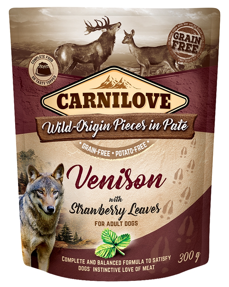 Zdjęcie Carnilove Saszetka dla psa Venison & Strawberry Leaves dziczyzna i liście truskawki 300g
