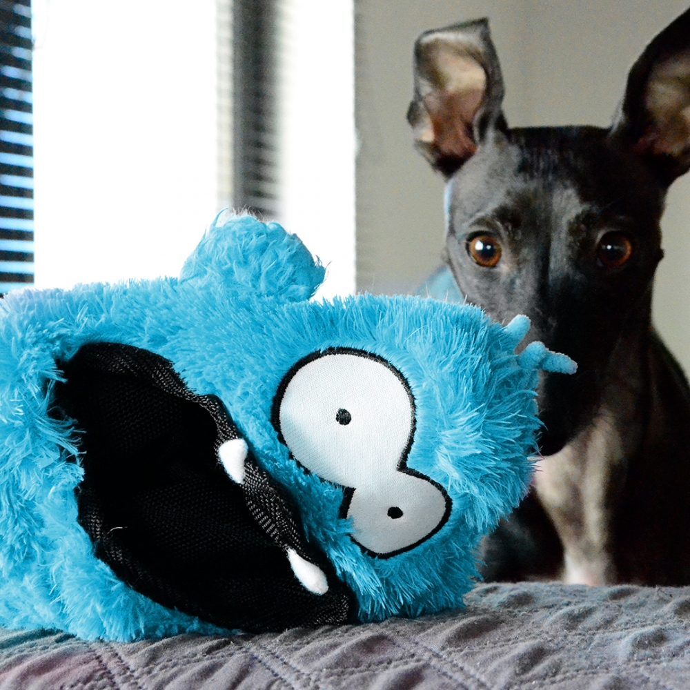 Zdjęcie Coockoo Hangry Crackle zabawka głodny duszek dla psa  niebieski 19 cm
