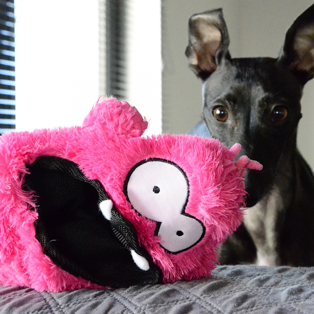Zdjęcie Coockoo Hangry Crackle zabawka głodny duszek dla psa  różowy 19 cm