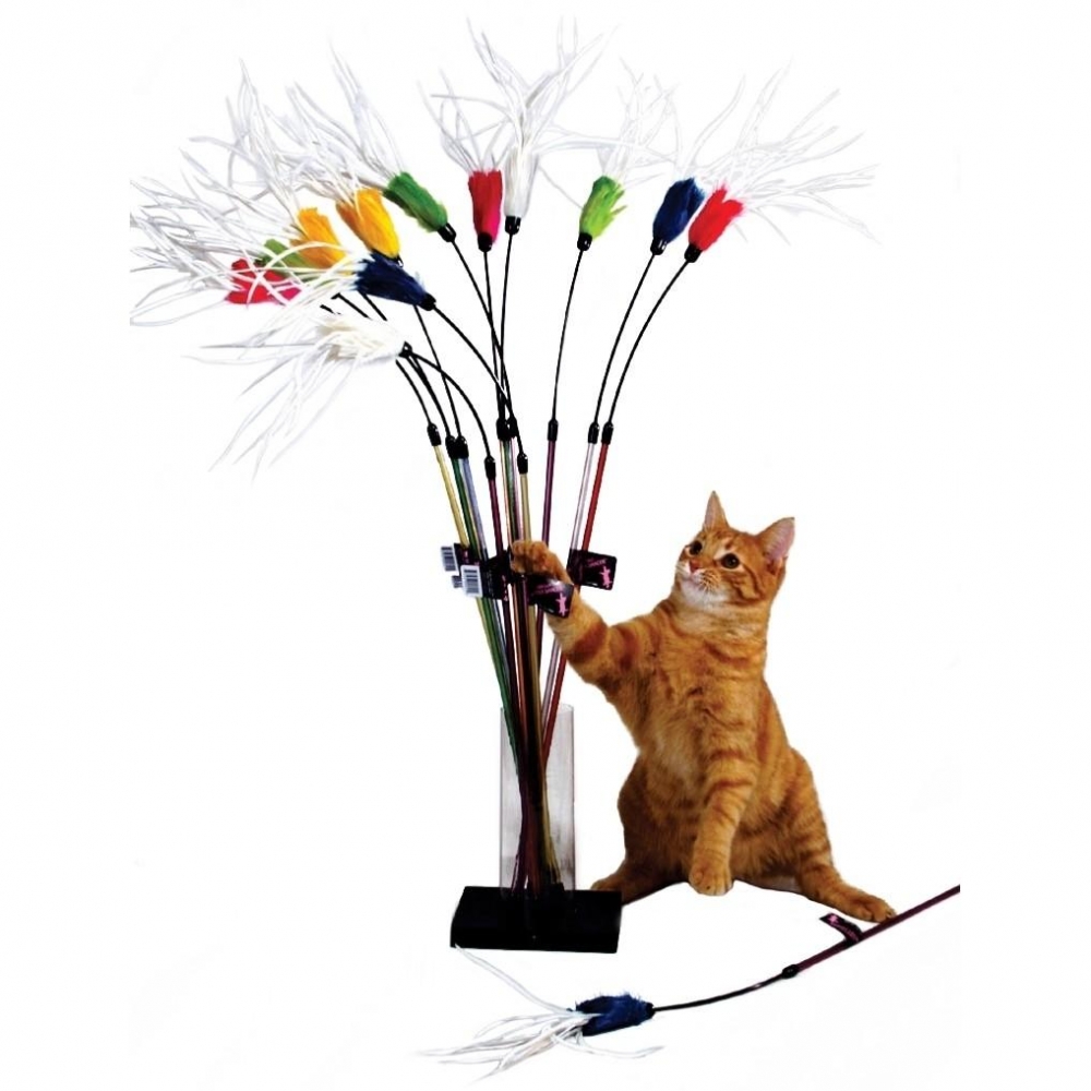Zdjęcie Vee-Toys PURRfect Feather Bouncer Cat Toy wędka premium dla kota   45 + 15 cm